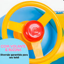 Boia Bote Bebê Infantil Inflável Piscina Com Cobertura De Proteção Cor Azul/amarelo Indue Variedades