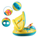 Boia Bote Bebê Infantil Inflável Piscina Com Cobertura De Proteção Cor Azul/amarelo Indue Variedades