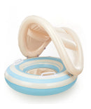Boia Infantil Com Toldo Inflável Baby Float Para Piscina Cor Azul-claro