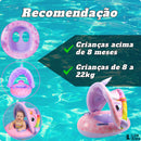 Boia Bote Com Cobertura E Assento Inflavel Leeboom Para Piscina Bebe Cor Rosa