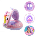 Boia Bote Com Cobertura E Assento Inflavel Leeboom Para Piscina Bebe Cor Rosa