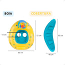 Boia Bote Bebê Infantil Inflável Piscina Com Cobertura De Proteção Cor Azul/amarelo Indue Variedades