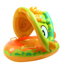 Boia Bote Com Cobertura E Assento Inflavel Leeboom Para Piscina Bebe Cor Amarelo