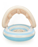 Boia Infantil Com Toldo Inflável Baby Float Para Piscina Cor Azul-claro