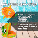 Boia Bote Com Cobertura E Assento Inflavel Leeboom Para Piscina Bebe Cor Amarelo