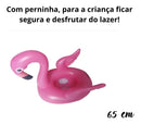Boia Flamingo Bote Piscina + Pezinho Infantil Meninas Rosa