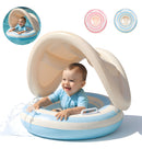 Boia Infantil Com Toldo Inflável Baby Float Para Piscina Cor Azul-claro