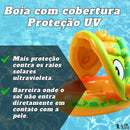 Boia Bote Com Cobertura E Assento Inflavel Leeboom Para Piscina Bebe Cor Amarelo