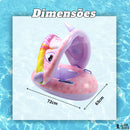 Boia Bote Com Cobertura E Assento Inflavel Leeboom Para Piscina Bebe Cor Rosa