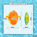 Boia Bote Com Cobertura E Assento Inflavel Leeboom Para Piscina Bebe Cor Amarelo